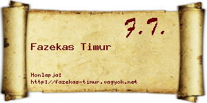 Fazekas Timur névjegykártya